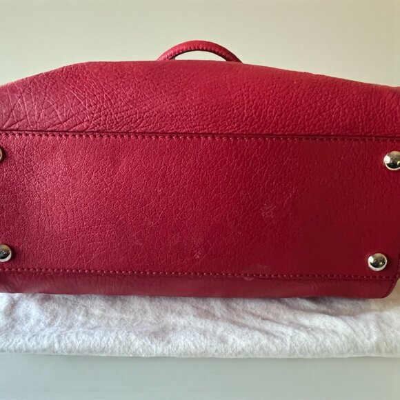 Vintage Jimmy Choo Rosalie Red Leather Satchel โ Gold Hardware, Dustbag Included - Picture 4 of 11